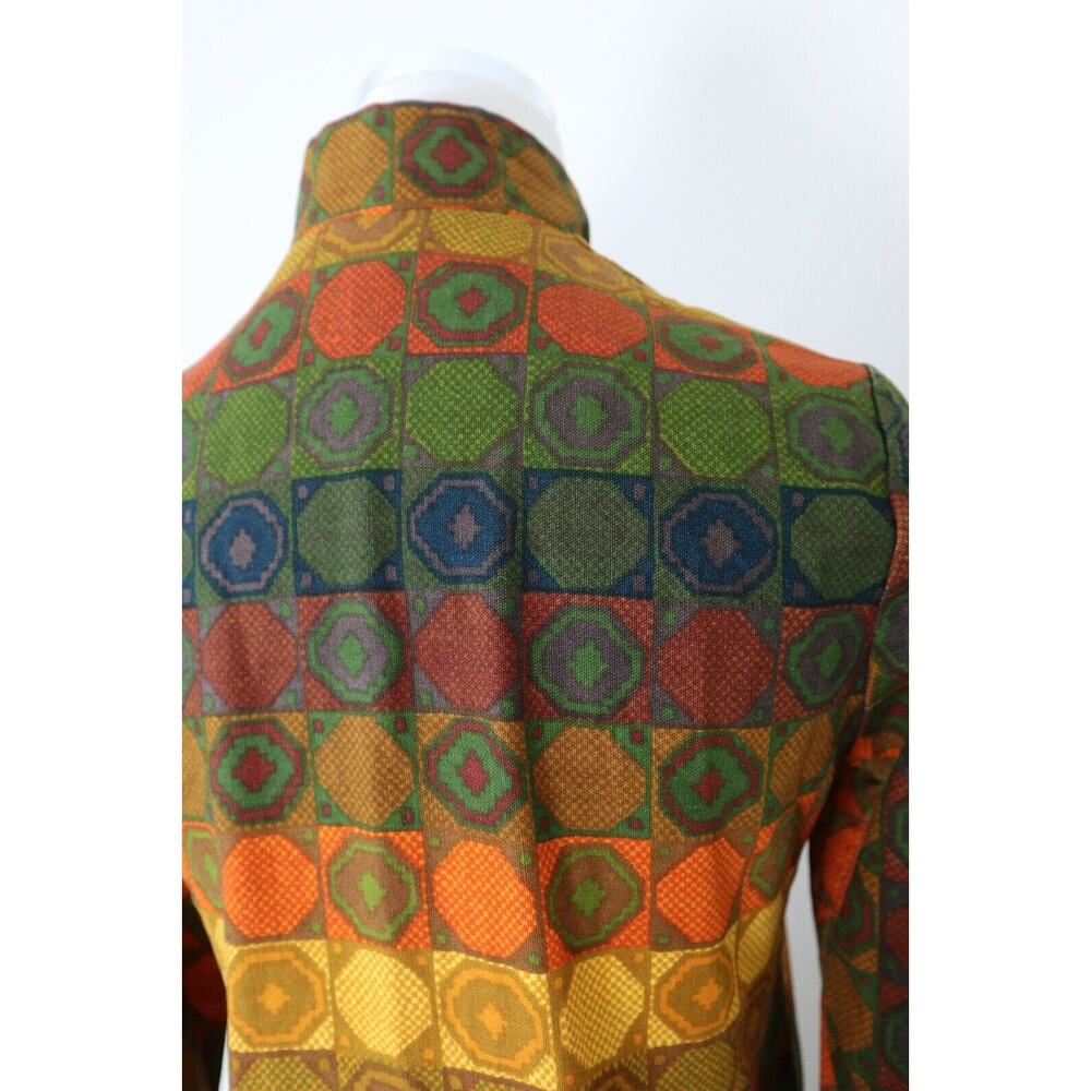 Vintage 1960's "Aladdin" Women's Nehru Collar Button Down Shirt Psychedelic - Picture 9 of 11